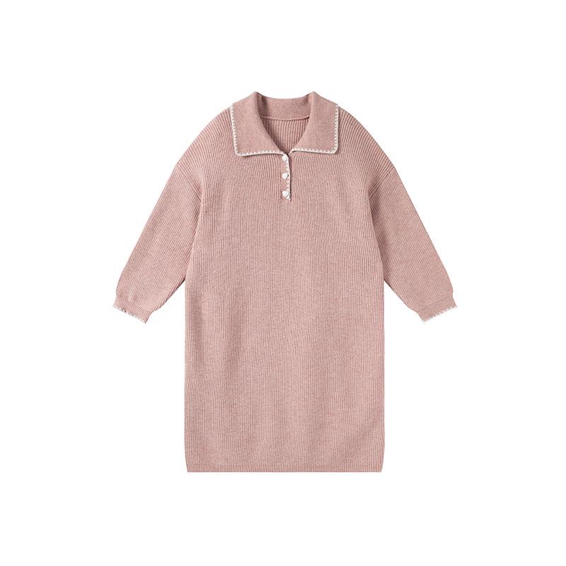 

Plus Size Women s Loose Knit Pullover Dress - Winter 2025 2XL розовый