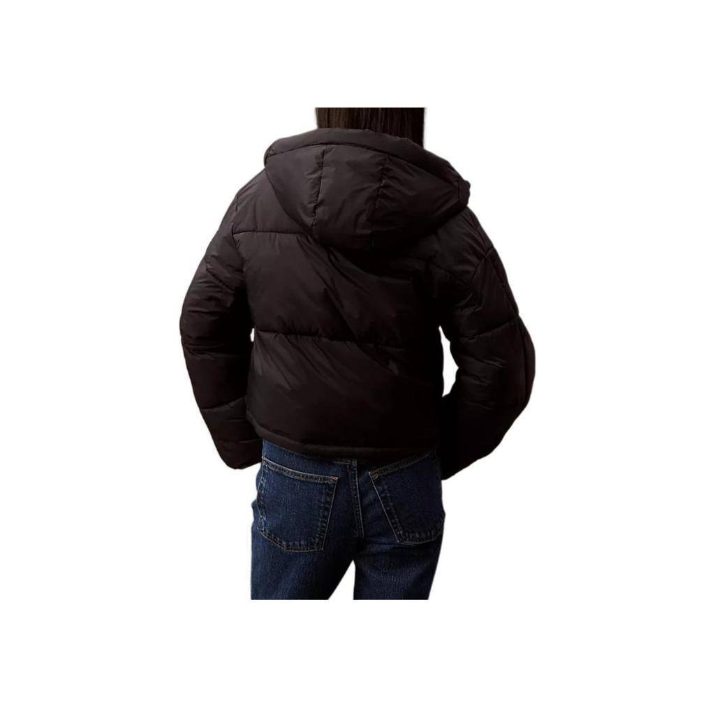 Calvin Klein Short Hooded Loose Long Sleeve Cotton Jacket Women Jackets Black 40WL409-001