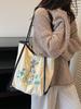 2025 Autumn Embroidered Nylon Tote: Large Capacity Fashion Shoulder Bag for Shopping & Commuting