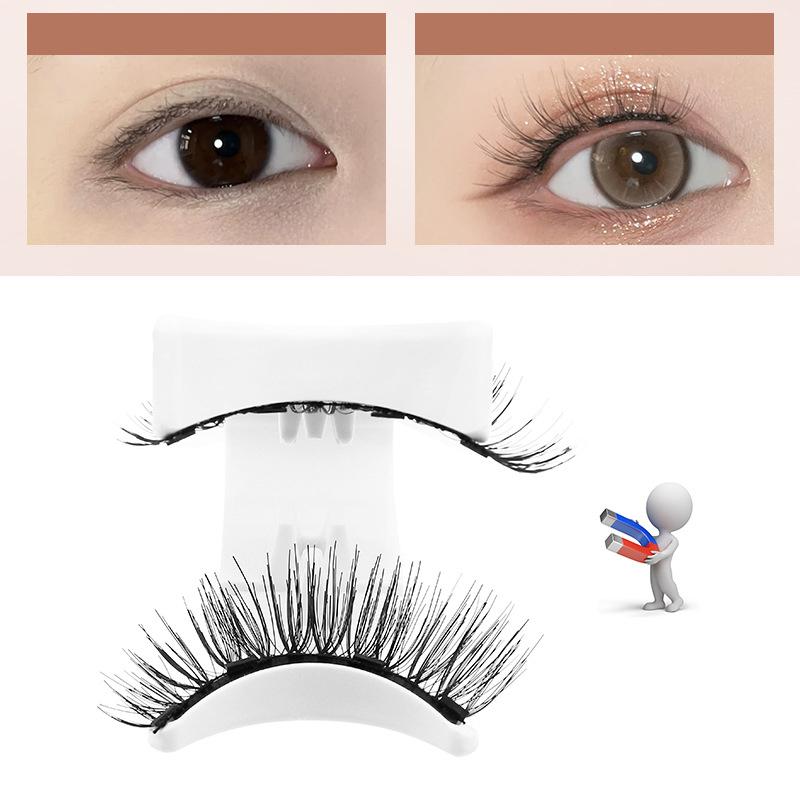 1 Paar Magnetische Wimpernverlängerungs-Set Wiederverwendbare Magnetische Wimpern Und Pinzette Kein Kleber Benötigt Flauschige Falsche Wimpern Make-up