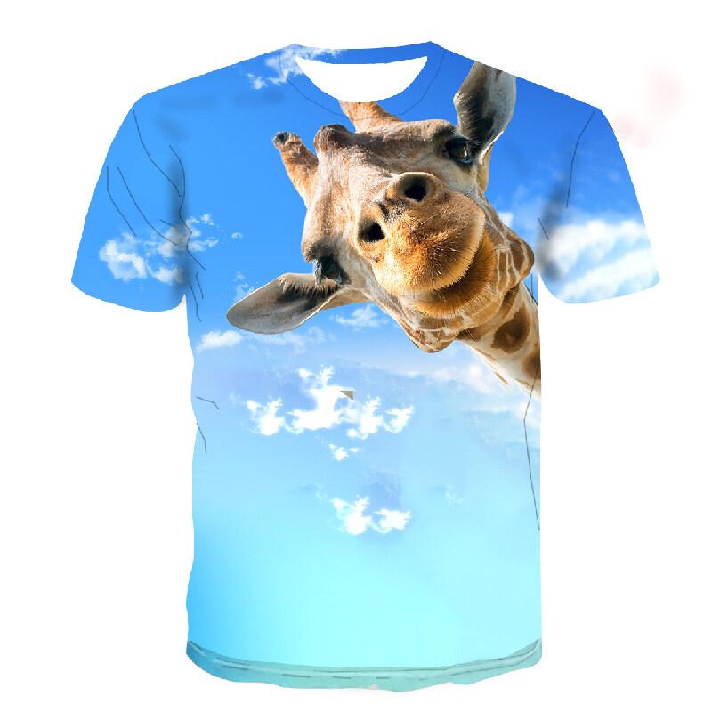 New Fashion Cute Animal Giraffe 3D Print T-shirt Mens Funny T Shirt Women Casual Short Sleeve Tee Shirt