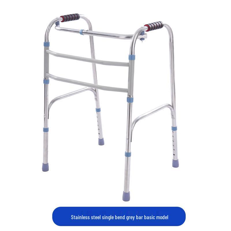 

Складной ходунок из нержавеющей стали с колесами для реабилитации и поддержки мобильности пожилых людей