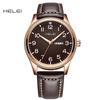HELEI Sport Men Watch Top Brand Luxury Military Waterproof Male Clock Quartz Business Original Leather Wristwatch Gift 9007AL