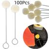 100Pcs DIY Craft Leather Wool Balls Painting Brush Leather Dyeing Applicator  Bowling Shoe Brush