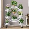 Floor Standing Mobile Plant Rack with Wheels Epipremnum Pot Stand Iron Multi-Layer Balcony Flower Shelf Storage Organizer