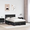 Bed Frame with Headboard Black 137 x 203 cm Engineered Wood