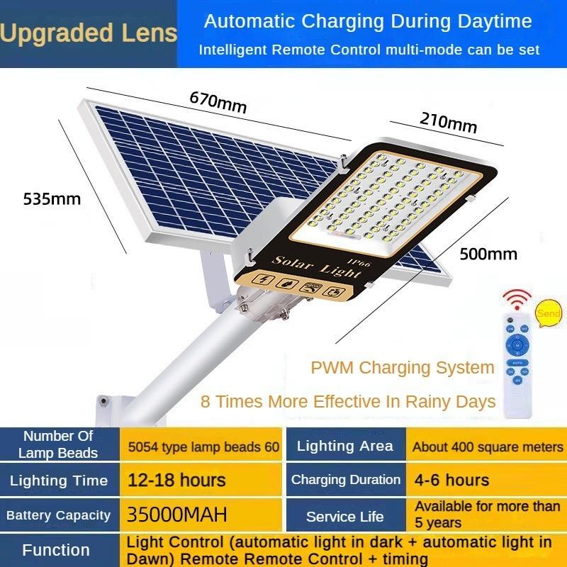 Outdoor Waterproof Courtyard Light Household Lithium Iron Phosphate Battery Street Light High Power Solar Street Light