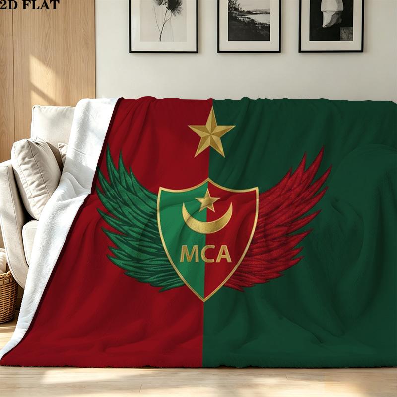 Mouloudia Club Alger MCA Print Flannel Blanket High Quality Warm Comfortable Cover for All Seasons Perfect for Gifts Home Decor
