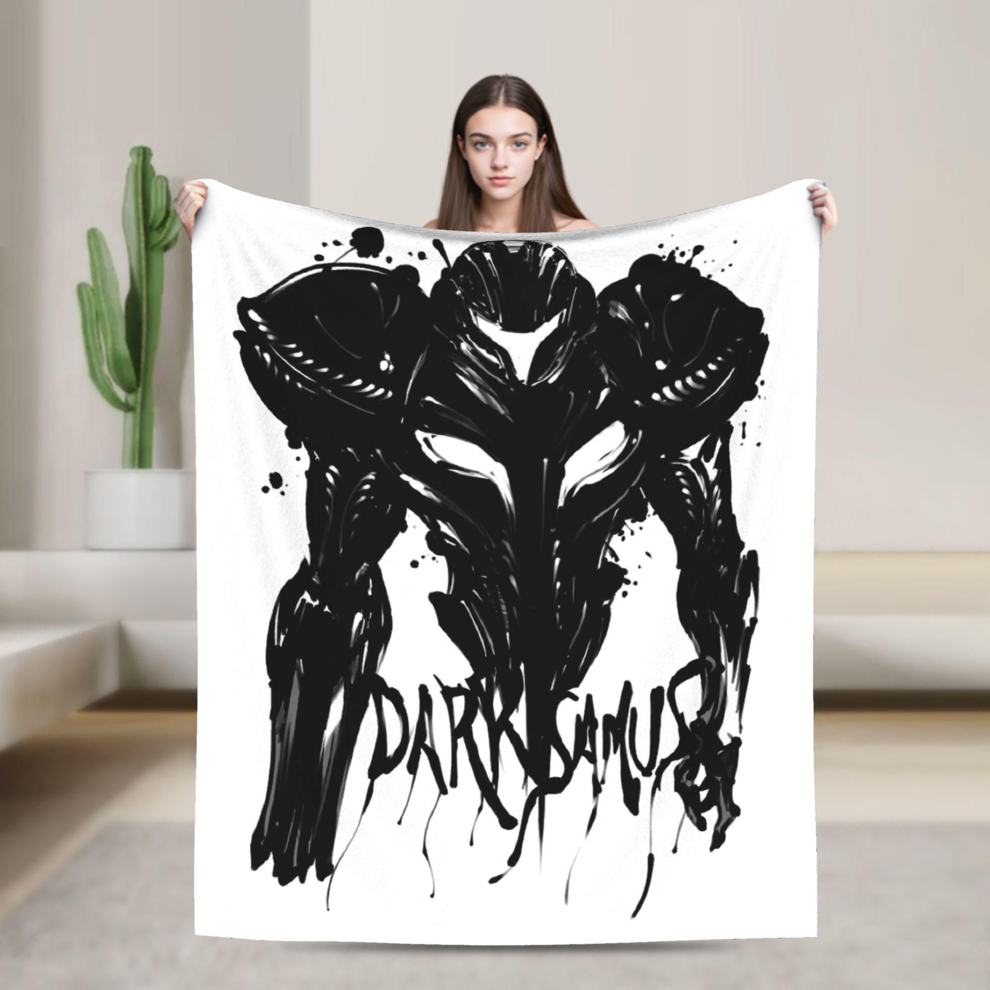 Dark Samus Metroid Blanket Flannel Print  Breathable Warm Throw Blanket for Bedding Bedroom Plush Thin Quilt 75X95CM