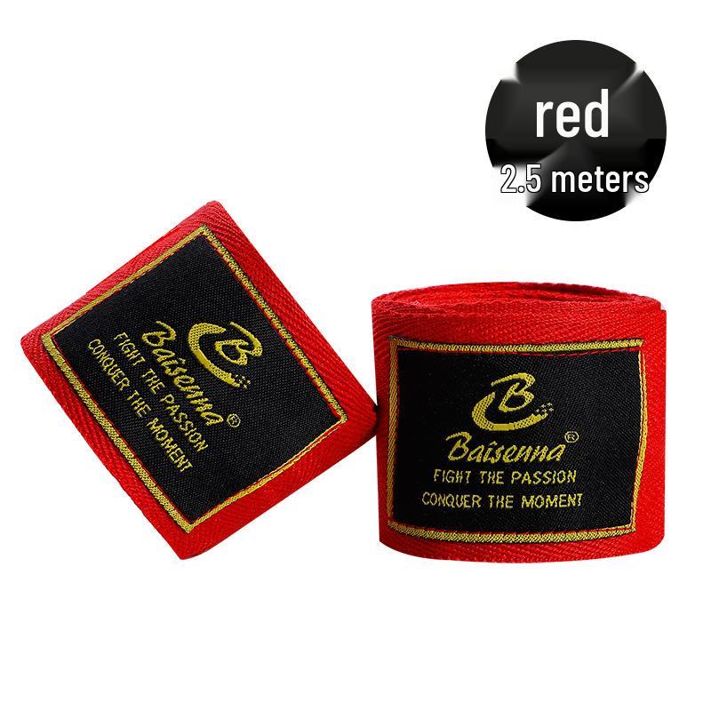 White Micro-Elastic Muay Thai Hand Wraps - 5m & 3m Black Cotton Fist Bandage for Boxing & Sanda