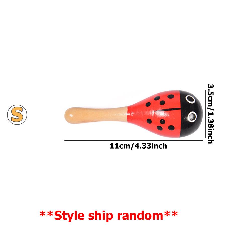 11/19cm Wooden Maraca Sounding Sand Hammer Classical Orff Musical Instrument Toys Ensemble Background Sound Producing Instrument