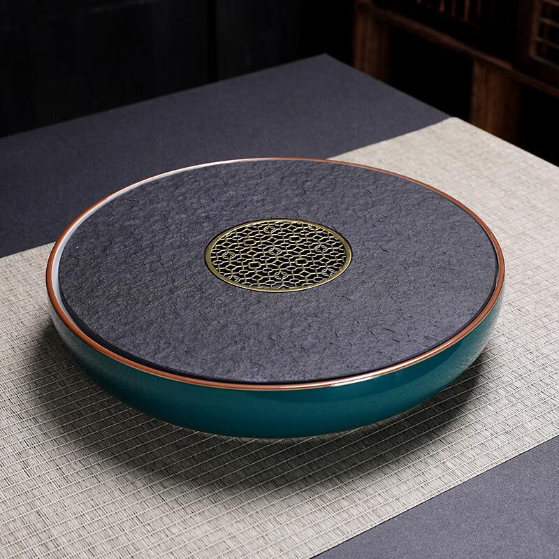 

Simple Kung Fu Tea Set with Black Gold Stone Tray