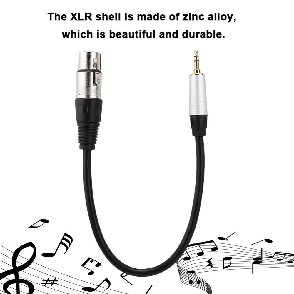 Compact 3.5mm Apapter Stereo 3.5mm Male To XLR Female Plug-and-Play 0.3m Length Audio Converter Mic Cord Computer Recording