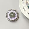 Small Fresh Flower Mirror Mobile Phone Airbag Holder Solid Color Ring Rhinestone Magnetic Creative Design Women'S Gift