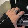 Non-Fading Full Diamond Titanium Steel Ring Ring Men Fashion Cold Hip Hop Niche Design Couple Index Finger Ring