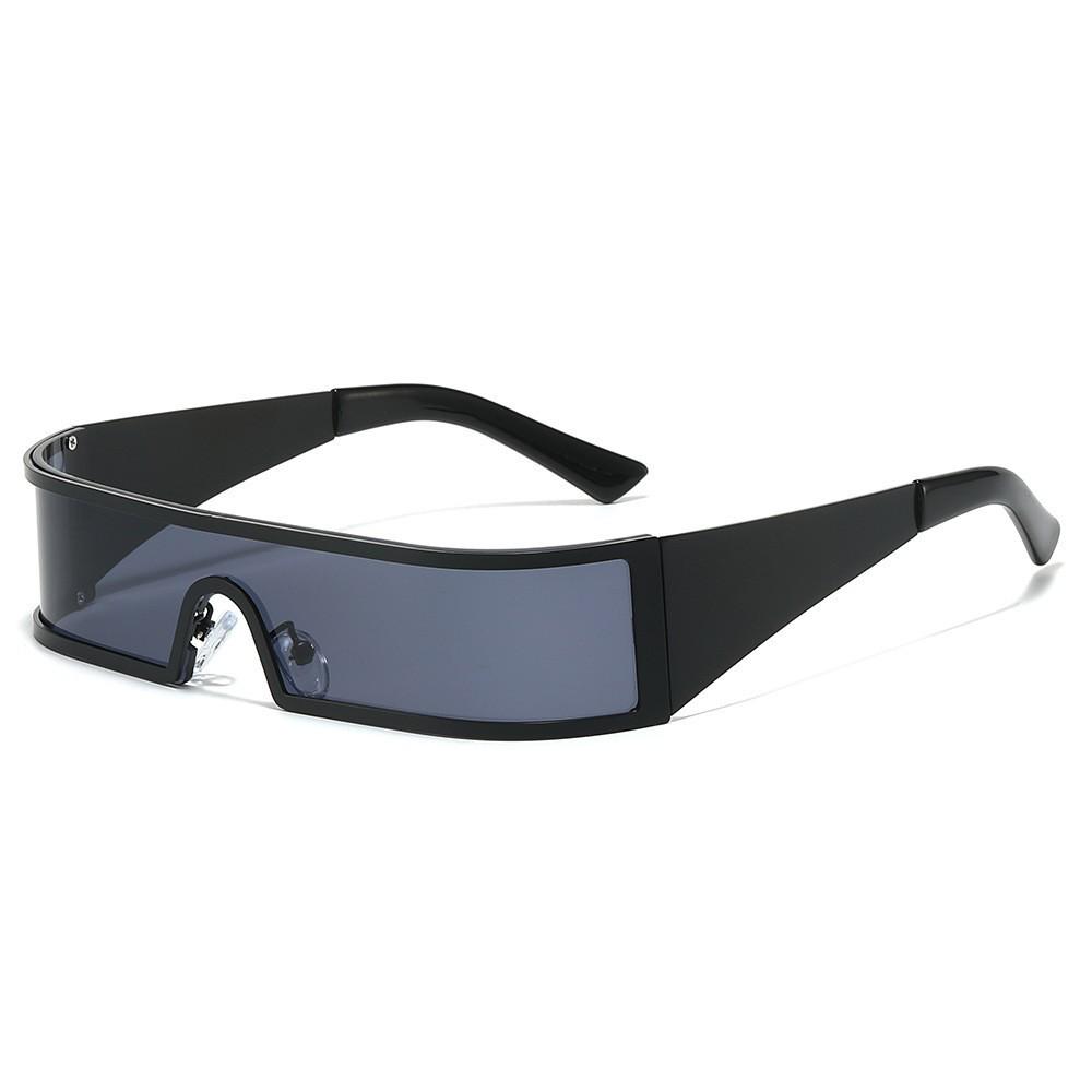 Futuristic Integrated Mirror Design Sunglasses – Trendy European & American Street Style Sun Protection.
