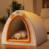 Maison de lit pour grand chien Maison d'hiver chaude Chenil fermé pour animaux de compagnie Golden Retriever Moyen aux Chiens Nid en Mousse Lavable