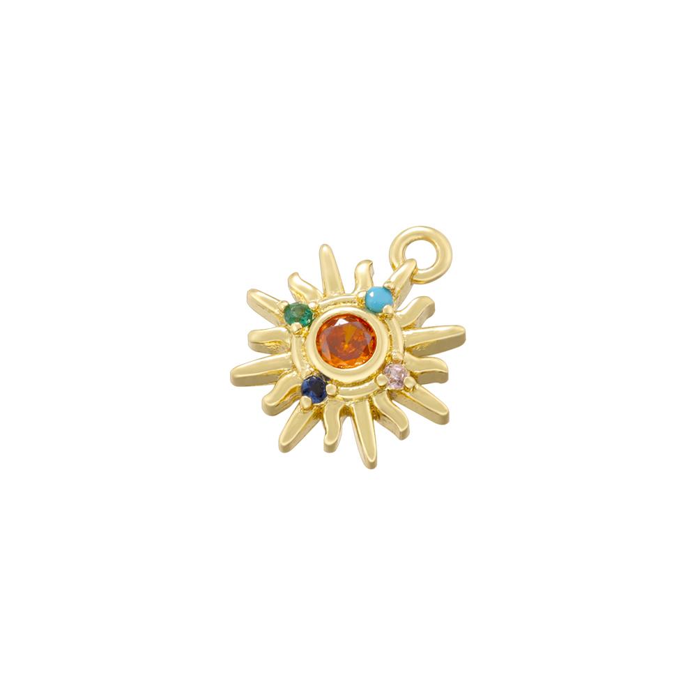 ZHUKOU For DIY Bracelet Necklace Brass Golden-plated Metal With CZ Zirconia Pendant Jewellery Handmade Accessories:VD1672-81