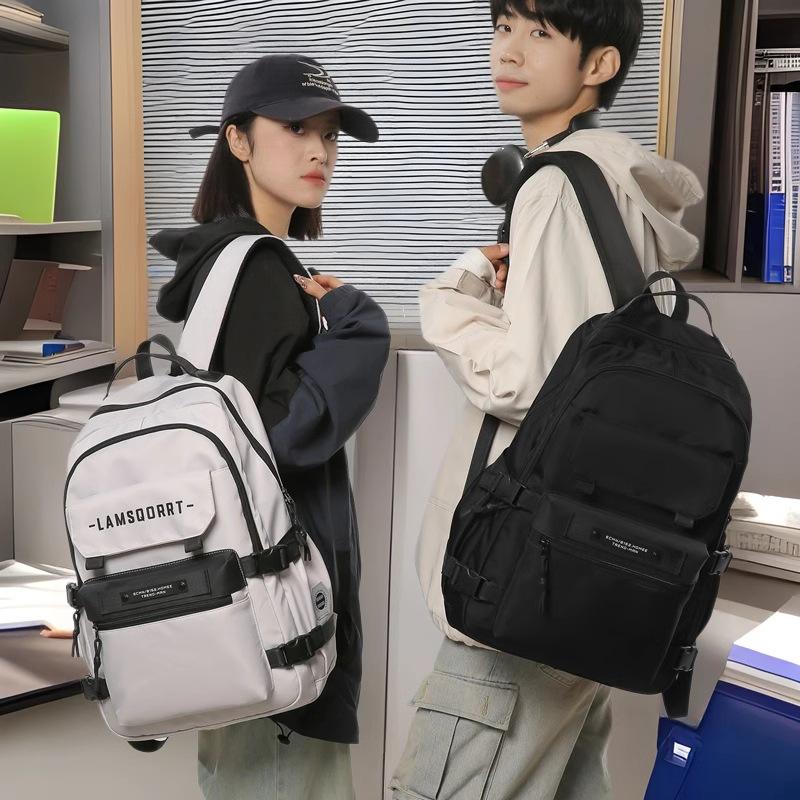 Boys Backpack Student Junior High School Backpack Large Capacity Backpack Daily Matching Travel Simple Leisure Backpack