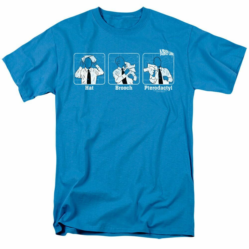 26 Airplane Johnny Improv T Shirt Mens Licensed Classic Movie Tee Turquoise Unisex T-Shirt M