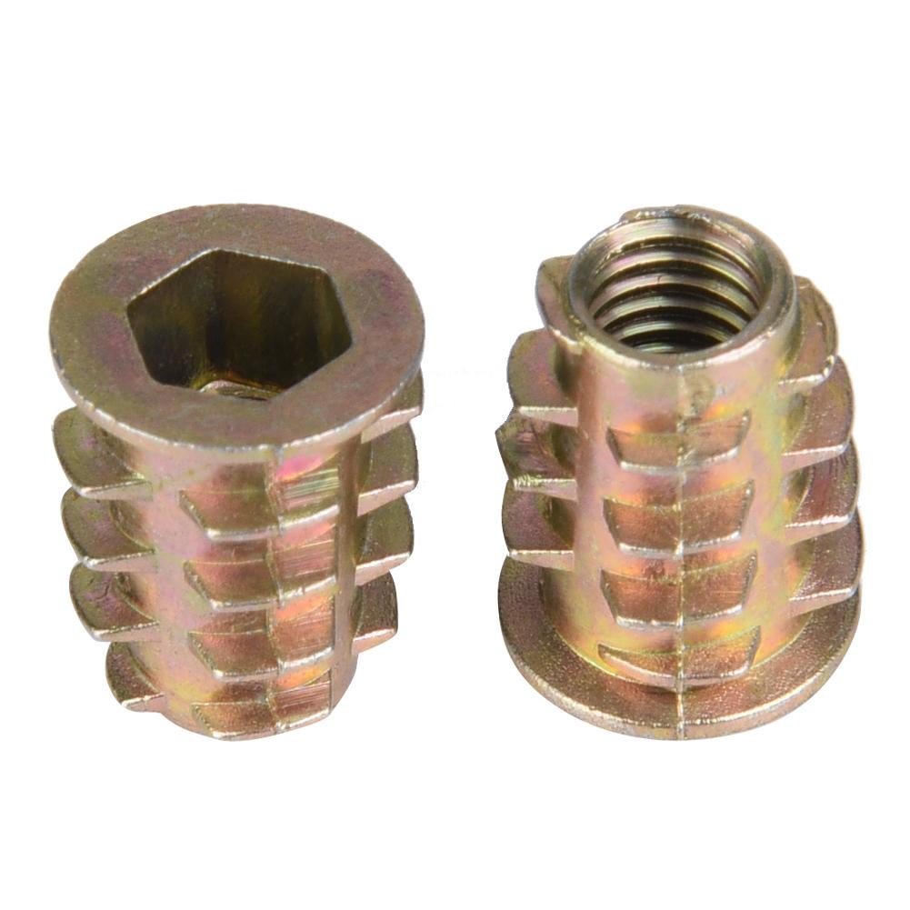 50 bucăți M6 din aliaj de zinc în interiorul piulițelor cu priză hexagonală pentru mobilier din lemn (M6*15)