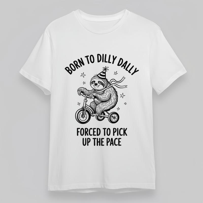 

Women s Plus Size Comfortable Classic T-Shirt Sloth Riding Tricycle Graphic Tee 2XL