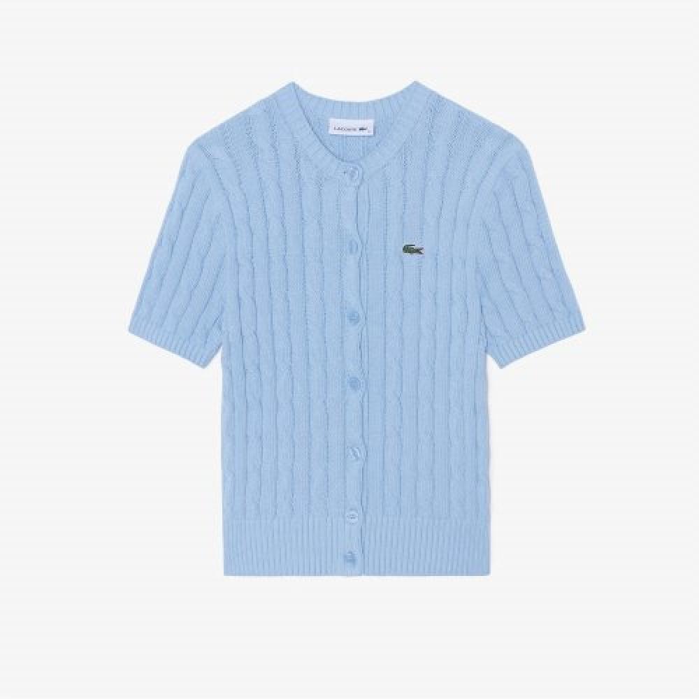 

LACOSTE Женский кардиган с короткими рукавами [светло-синий]