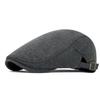 Cotton Adjustable Newsboy Caps Men Woman Casual Beret Flat Ivy Cap Soft Solid Color Driving Cabbie Hat Unisex Black Gray Hats