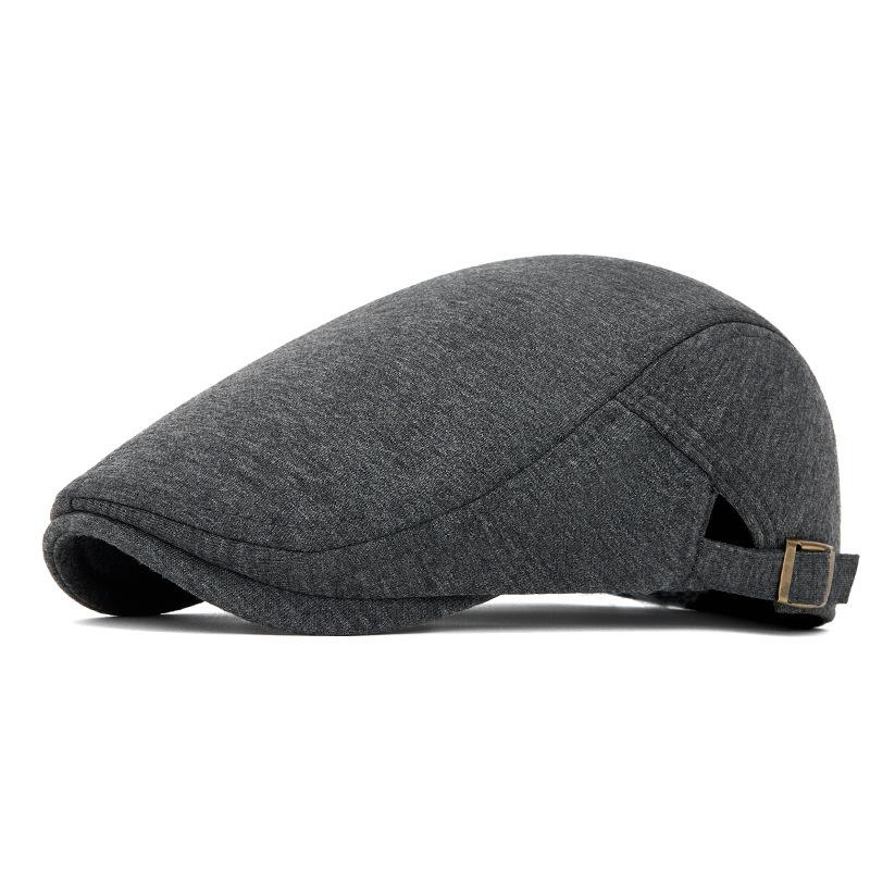 Cotton Adjustable Newsboy Caps Men Woman Casual Beret Flat Ivy Cap Soft Solid Color Driving Cabbie Hat Unisex Black Gray Hats