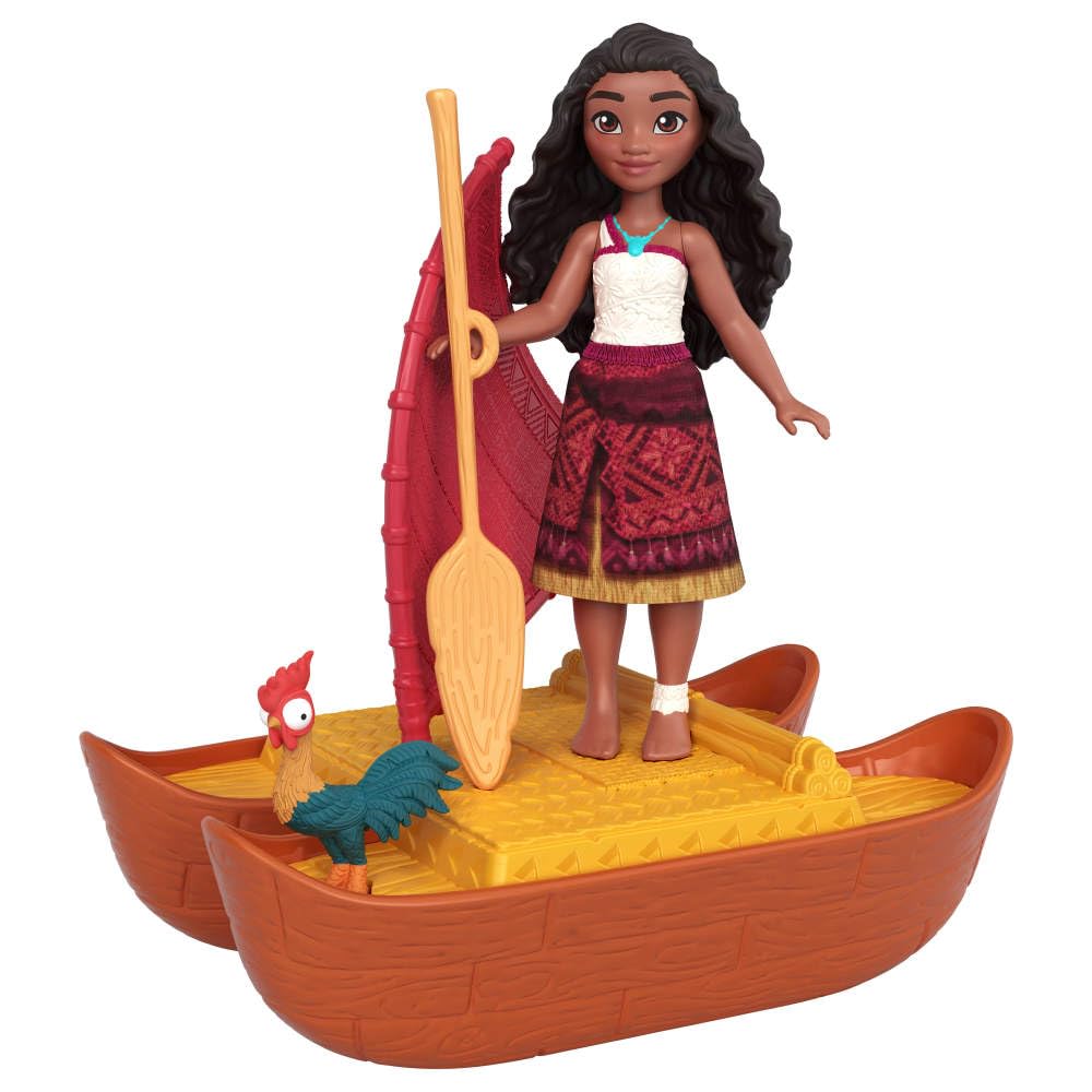 Mattel Disney Moana 2 Toy Moana Workshop Playset with 2 Small a Flat a Floating and 5 Accessories & Loto's Dolls, Figure, Boat,