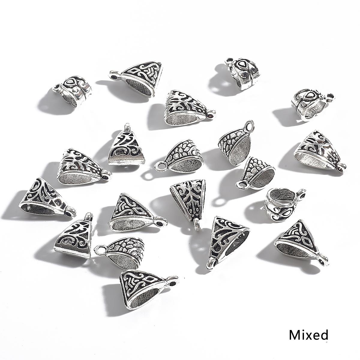 

20шт тибетские треугольные бусины под залог, подходят для браслета, подвески, разъемы для изготовления 06 серебряный