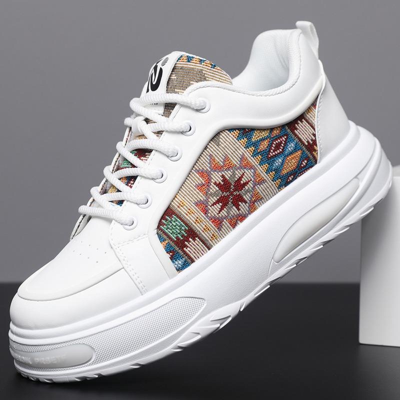 Trend Men Stripe Casual Sneakers  Ethnic Style Platform Sneakers Loafers Youth Student Running Sport Shoes  Hombre