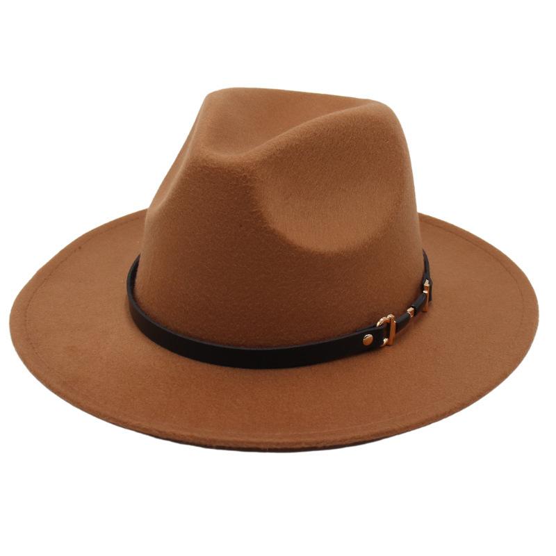 Suit Top Hat American Drama Belt Buckle Jazz Hat Men And Women Felt Hat Woolen Hat Big Brim Fedora Hat Jackson