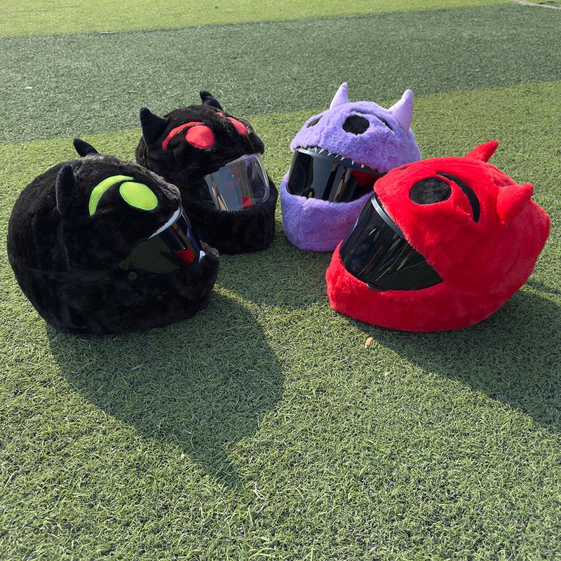 Cartoon Plush Animal Motorcycle Full Helmet Cover Funny Fabric Protection Soft Motorcycle Accessories