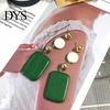 Statement DIY Wooden Geometric Square Round Dangle Jewelry Women Retro Earrings