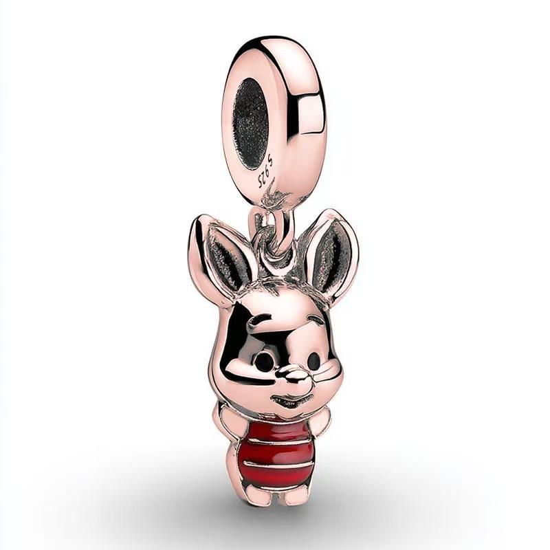 Charms Miniso Disney Coffin Cheshire Cat Dumbo Winnie Plata De Ley 925 Silver Jewelry Beads Bracelet For Women Trinkets