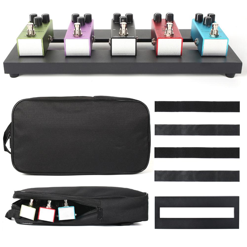 Petit Pédalier d'Effets de Guitare avec Sac de Transport 14,96x5,71 Pouces Pédalier d'Effets Plaque de Pédale de Guitare Accessoires de Guitare