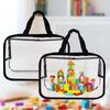 Transparent PVC Storage Bags Reusable Large Toy Building Blocks Travel Cosmetics Craft Supply Handbag Container with Zipper