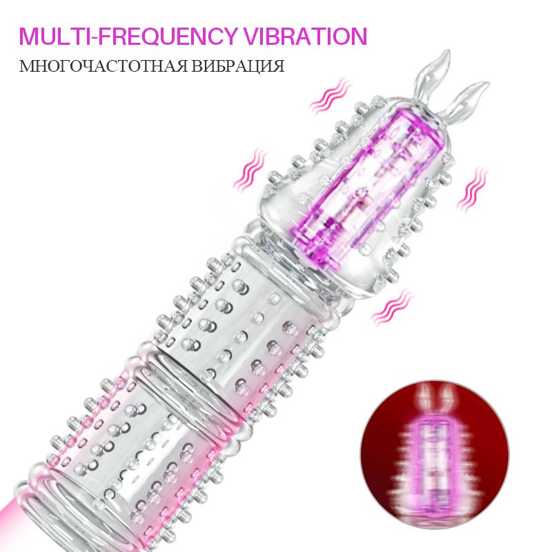 Crystal Condoms Penis For Men Couple Extender Sleeve Enlargement Silicone Condom