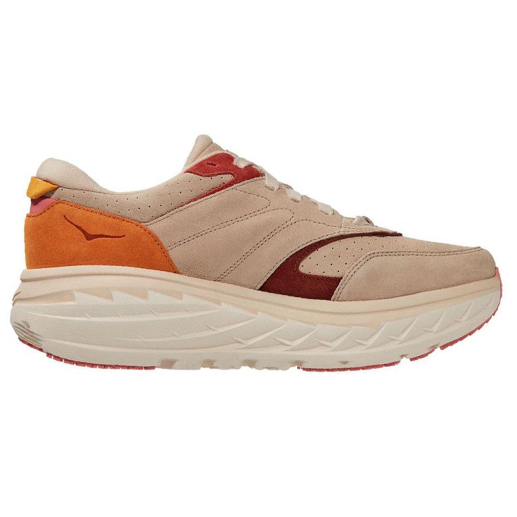 HOKA Bondi L Suede Shifting Sand Unisex Sneakers Tan Multi-Color 1124631-SSDM