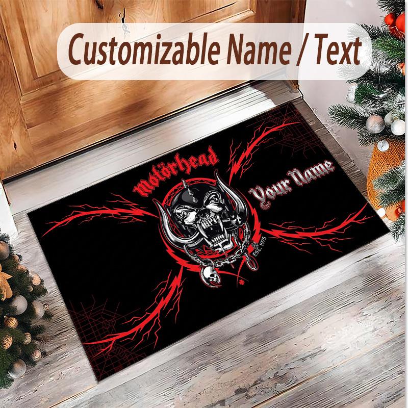 Personalized Crystal Velvet Carpet Motorhead Pattern Non Slip Floor Rug