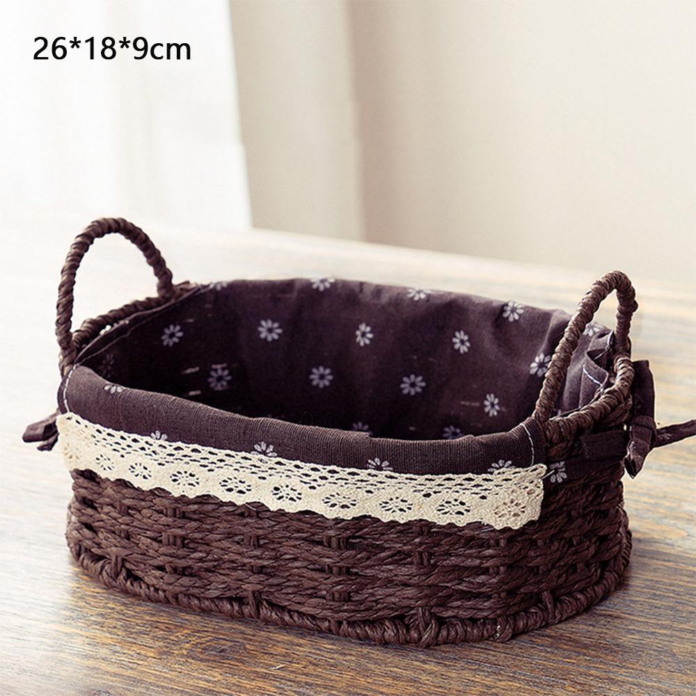 

Овочеві Фруктові Ротангові Кошики для Зберігання Імітація Ротанга Настільний Органайзер для Дрібниць Coffee-S1