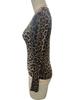Leopard Print Cutout Round Neck Bodycon Long Sleeve Women's T-shirt (2025 Edition)