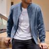 Men's Retro Suede Stand Collar Jacket - Loose Fit, Zipper Cardigan Coat, Trendy and Fashionable for Autumn/Winter