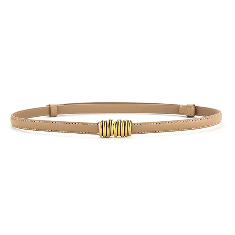 Genuine Leather Womens Fashion Belt With Pearl Detail For Casual And Formal Wear
