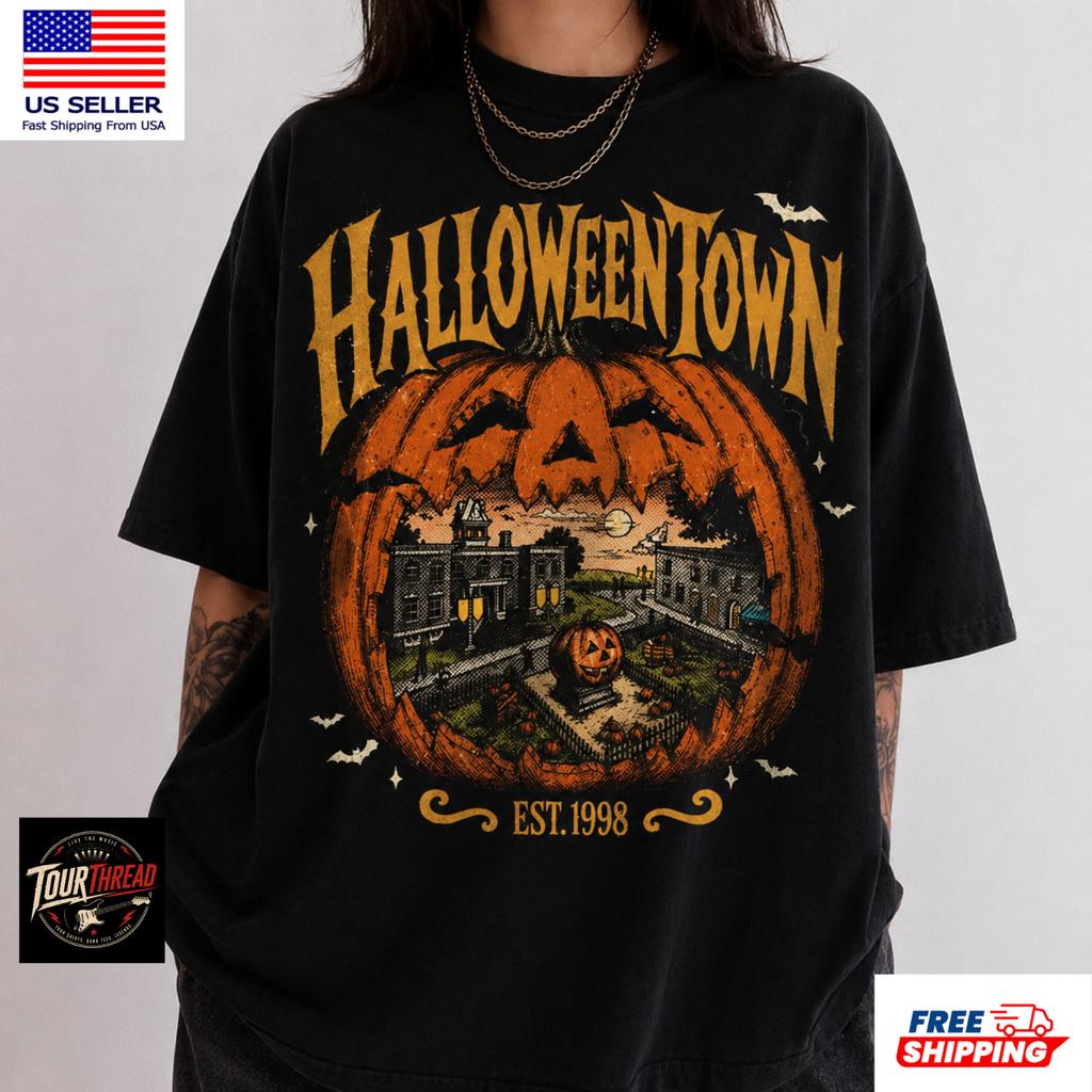 Halloweentown Est 1998 Vintage Pumpkin Halloween Graphic T-Shirt Unisex