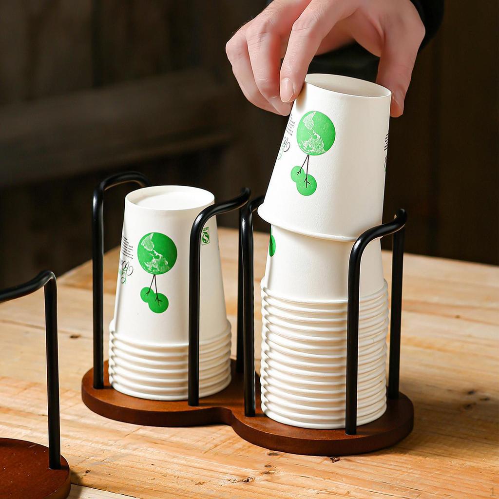 Cup Holder Storage Organizer Decorative Rack Paper Dispenser Stand for Hotel