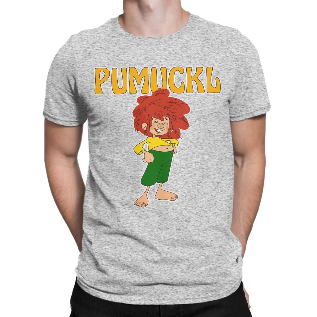 Pumuckl Cute T Shirt Men's  100% Cotton Humorous T-Shirt Round Collar Anime Cartoon Tee Shirt Short Sleeve Clothing Summer