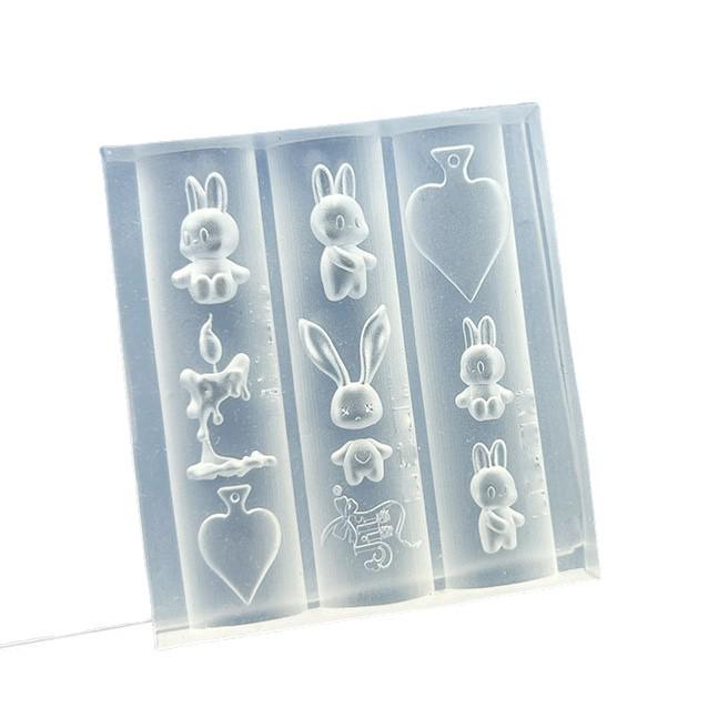 Cartoon Butterfly & Rabbit Nail Art Embossed Mold for DIY Gel Carving