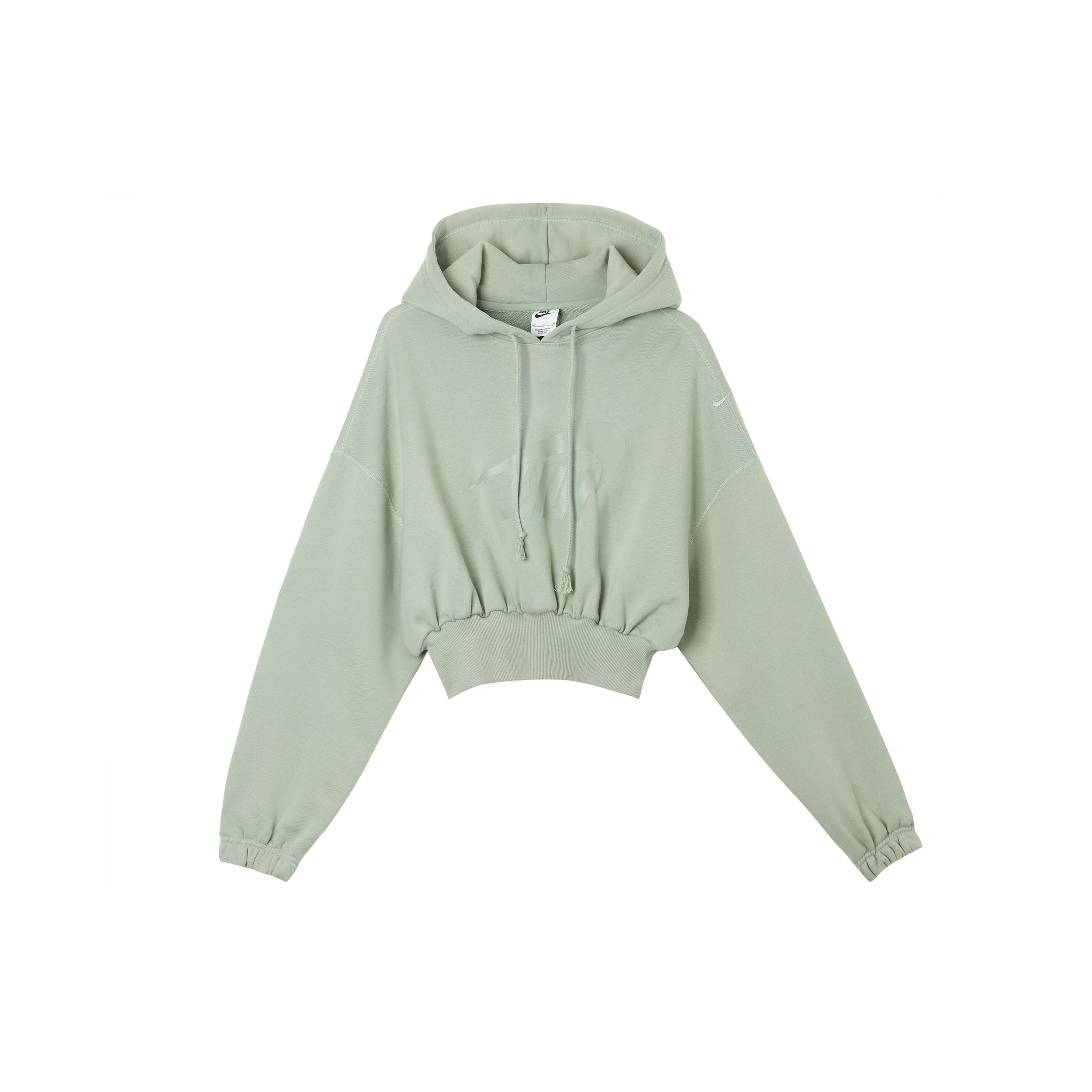 

New Nike Sportswear Women s Oversized Cropped French Terry Pullover Hoodie FV7778-370 XL